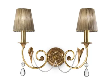 DAISY 3039/A2 - Antique French Gold with Schoeler crystals and shades _ Possoni Illuminazione